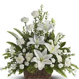 Peaceful White Lilies Basket